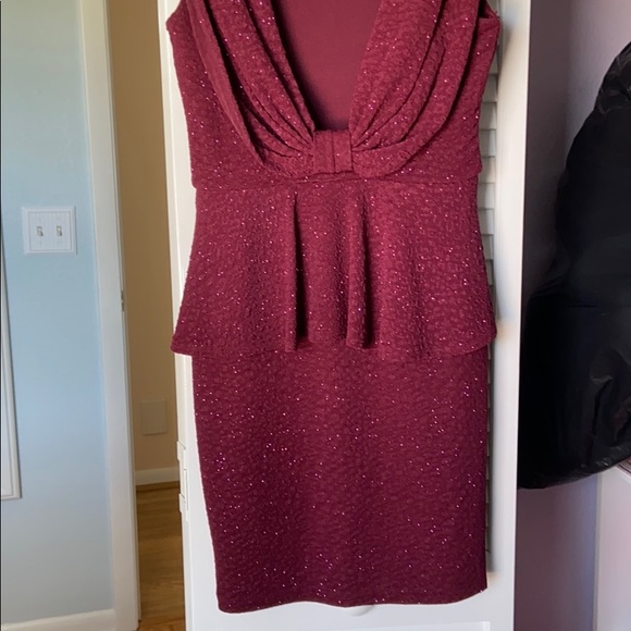 Beautiful Sparkly Maroon Burgundy Fitted Dress - Picture 5 of 8